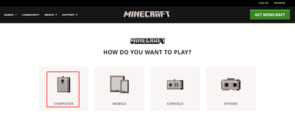 Välj Minecraft för dator