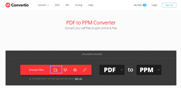 Vælg PDF-filer Convertio