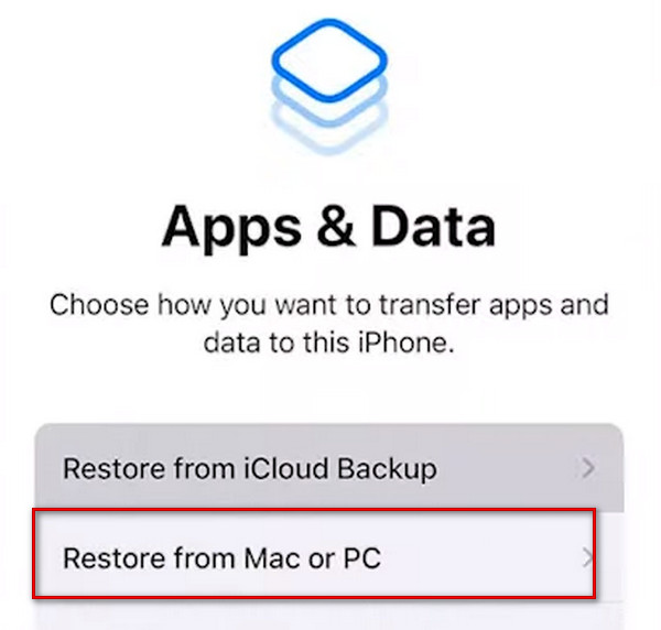 Choose Restore From PC