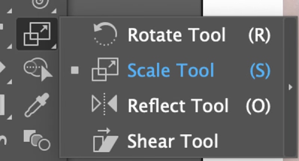 Choose Scale Tool Adobe Illustrator