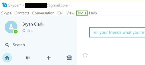 Wählen Sie Skype-Tools