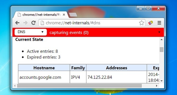 Nettoyer le cache DNS