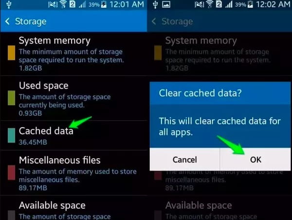 Alle cachegegevens Android wissen