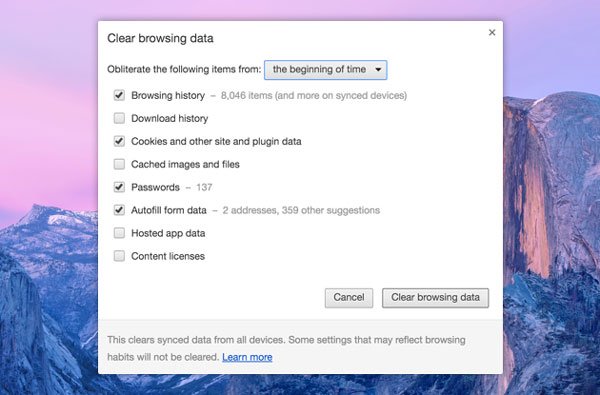 Fjern autofyll i Chrome