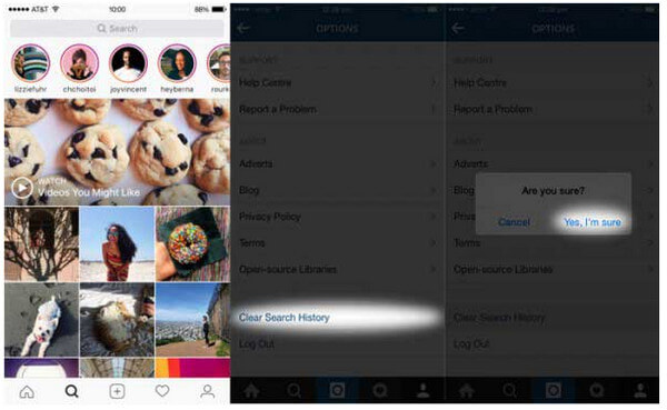 Effacer le cache Instagram