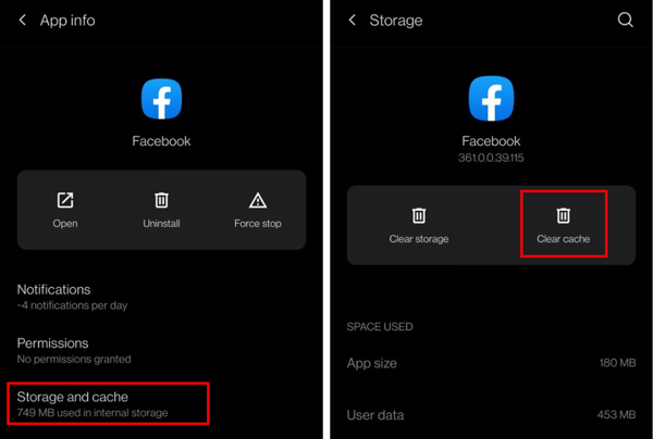 Effacer le cache Facebook sur un téléphone Android