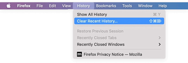 Vymažte historii Firefoxu v systému Mac