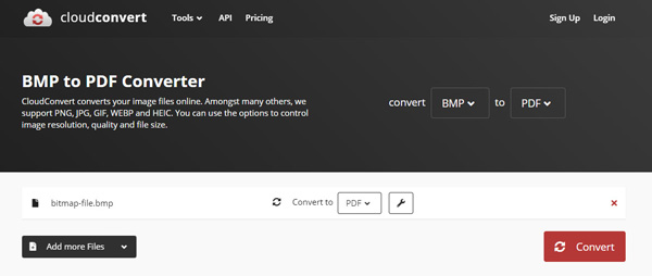 Cloudconvert BMP 轉 PDF