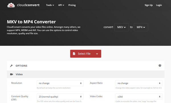 CloudConvert MKV to MP4 Converter