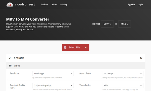 CloudConvert MKV naar MP4 Converter