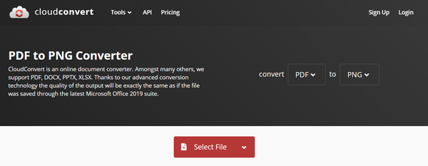 CloudConvert Convertitore da PDF a PNG