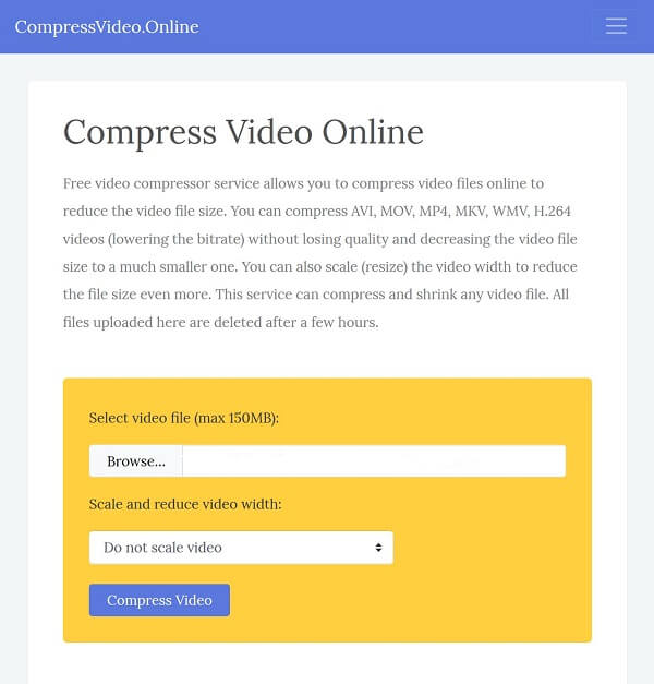 A Video Online tömörítése