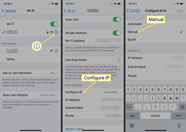 Configurar iPhone IP