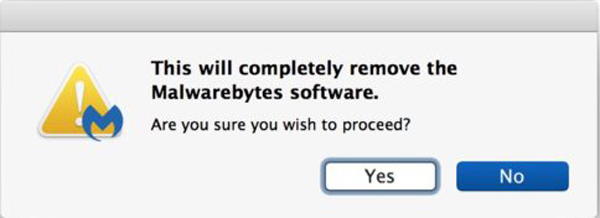 Bestätigen Sie die Deinstallation Malwarebytes