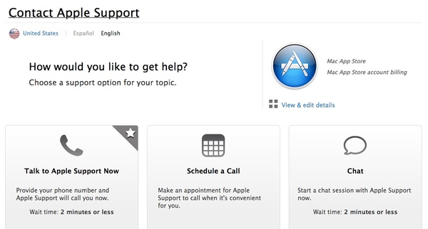 Contacter l'assistance Apple