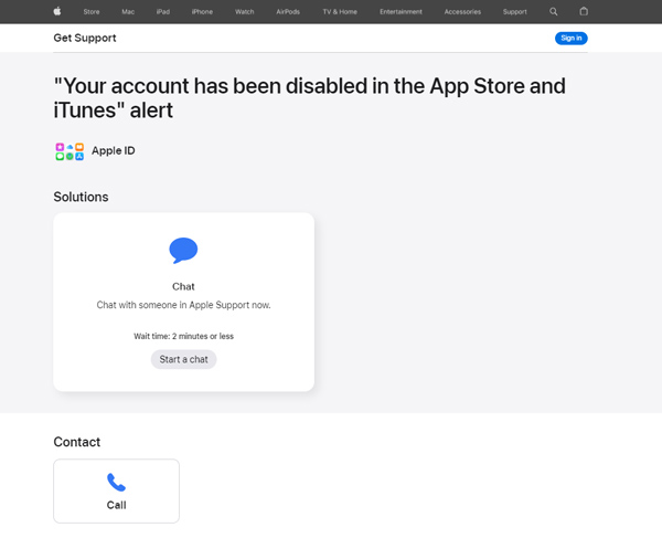 Contact Apple Support When Your Account Disabled
