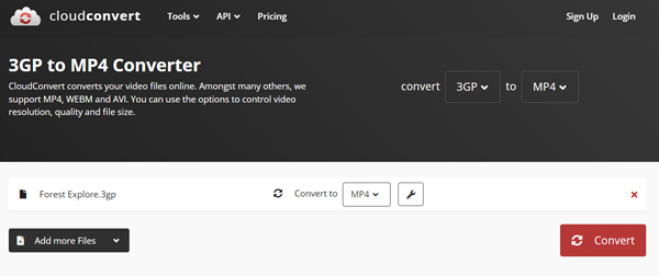 Convierta 3gp a Mp4 en línea gratis Cloudconvert