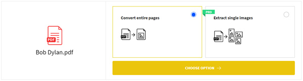 Convertir des pages PDF entières