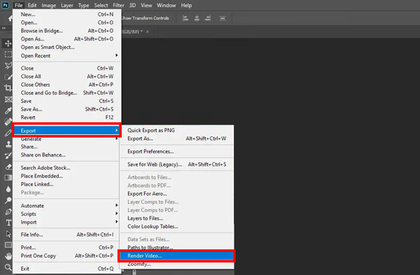 Convertir GIF en MP4 Photoshop