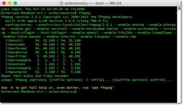 Convertir MP3 par ffmpeg pour Mac