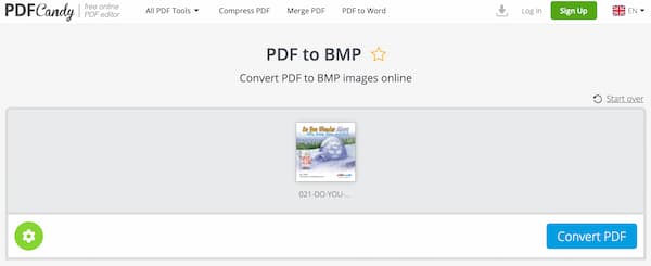 Convertir un PDF en BMP en ligne