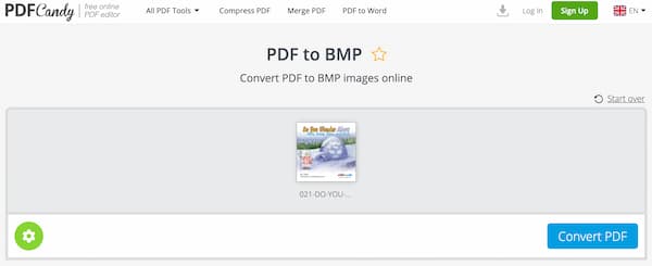 Konverter PDF til BMP Online