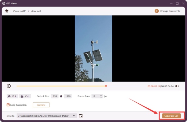 Converter vídeo para GIF Apeaksoft