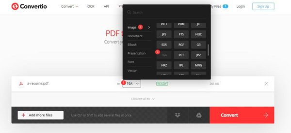 Convertio Select Output Format