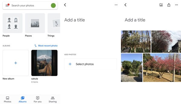 Créer un album google photos