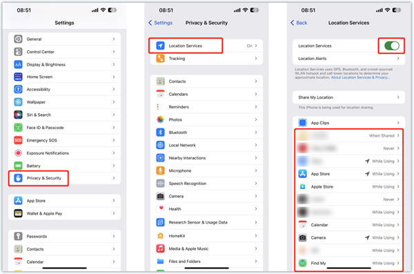 Personalizar Desactivar servicios de ubicación en iPhone