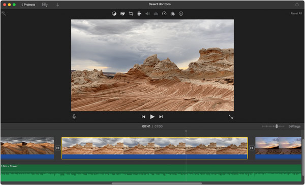 Cortar um videoclipe no Mac usando o iMovie