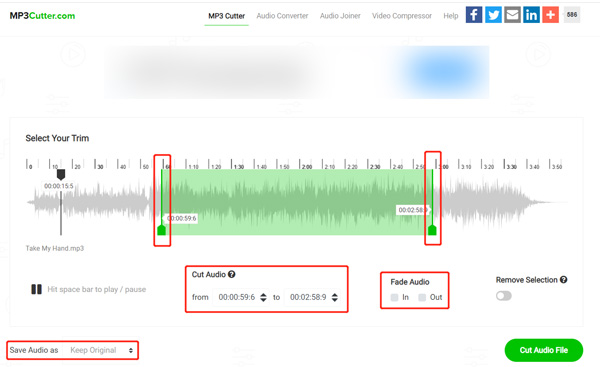 Cut Audio Online MP3cuttercom