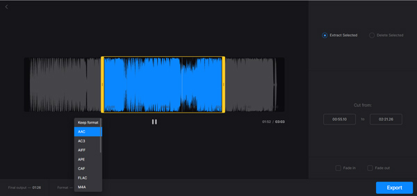 Cortar archivo de audio MP3 en línea Clideo