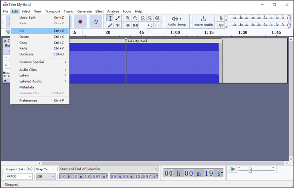 Schneiden Sie MP3 in Audacity