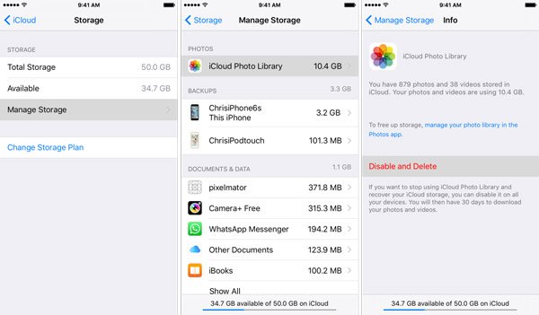 Löschen Sie iCloud Storage