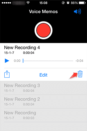Ta bort en röstmemo på iPhone