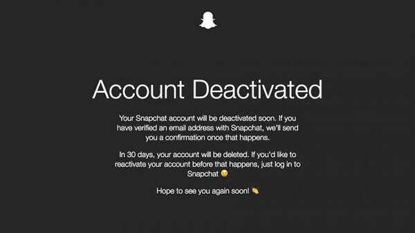 Удалить аккаунт на Snapchat