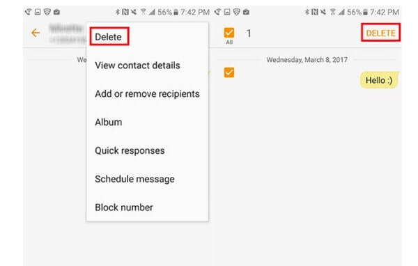 Löschen Sie alle Textnachrichten auf Android