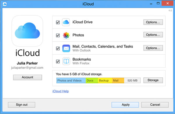 Удалить приложения из iCloud (Windows)