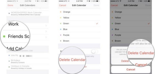 Eliminar evento de calendario a través de la aplicación de calendario