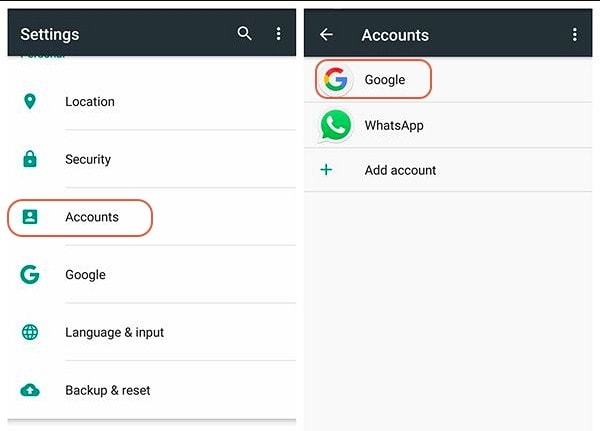 Ta bort kontakter från Android-Google-kontot