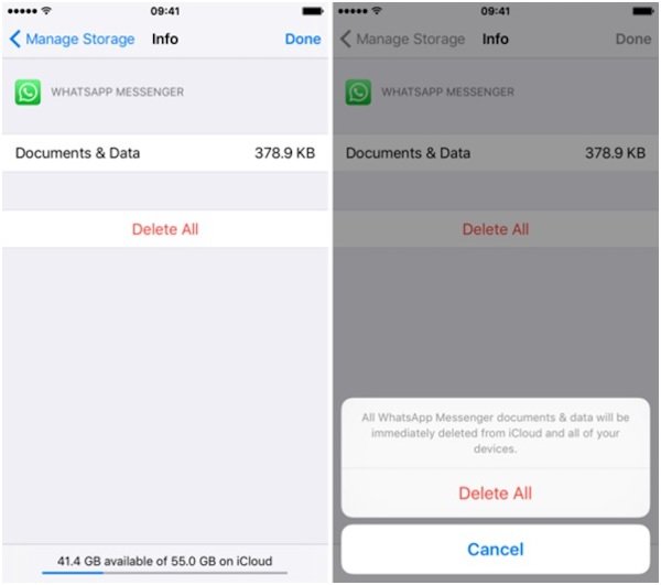 Eliminar datos de iCloud