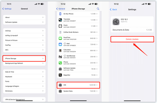 Slet downloadet IOS-opdatering