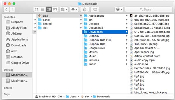 Letöltések törlése a Mac rendszeren