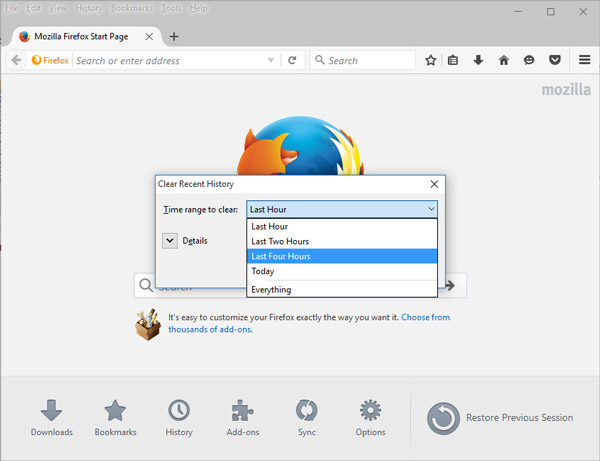 Effacer les cookies sur Firefox