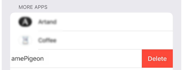 Elimina il piccione del gioco su iPhone iMessage