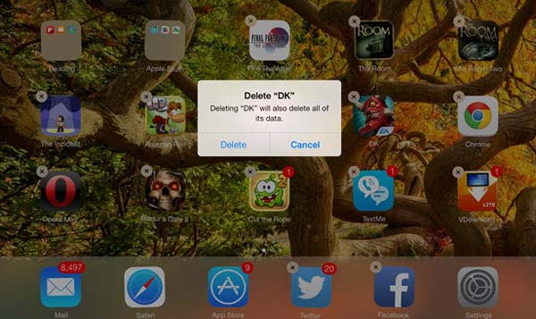Ta bort spel på iPad via startskärmen