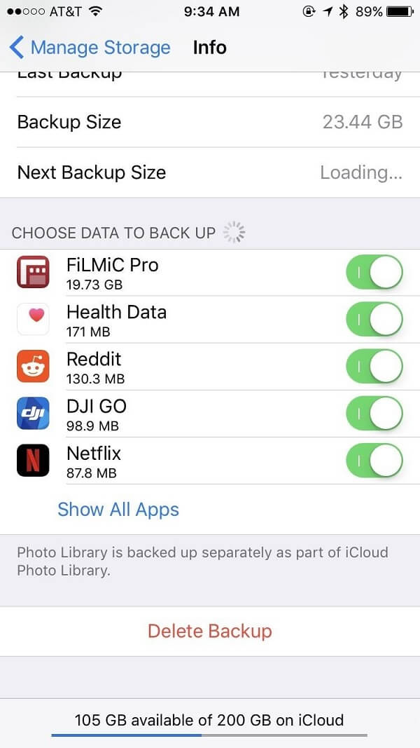 Verwijder iCloud Backup