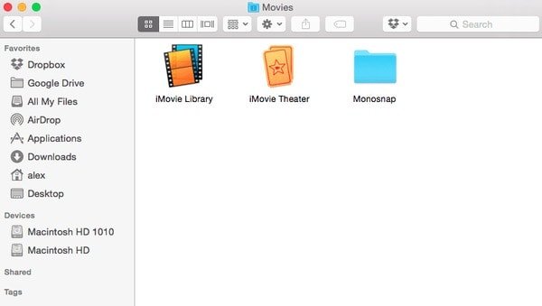 Удалить библиотеку iMovie