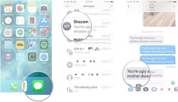 Supprimer des messages iPhone individuels